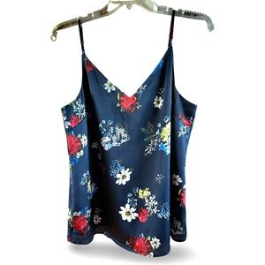 Banana Republic Navy Floral Silky Cami Size Medium